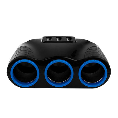 3 in 1 Car Cigarette Lighter Socket Adapter
